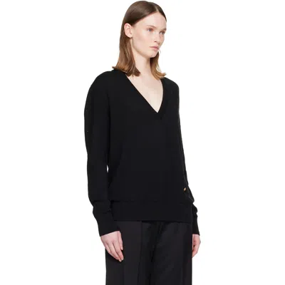 Balmain ブラック Light Vネック セーター In Black