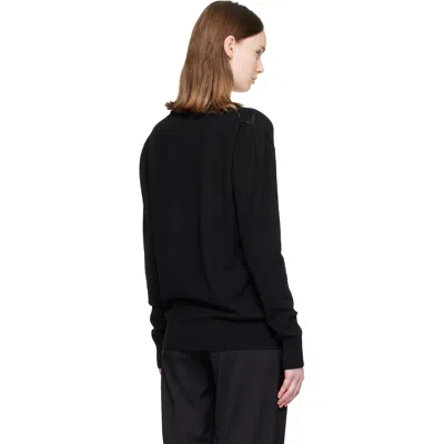 Balmain ブラック Light Vネック セーター In Black