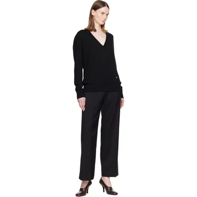 Balmain ブラック Light Vネック セーター In Black