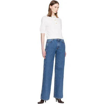 Balmain ホワイト 3-button キルティング ニットポロシャツ