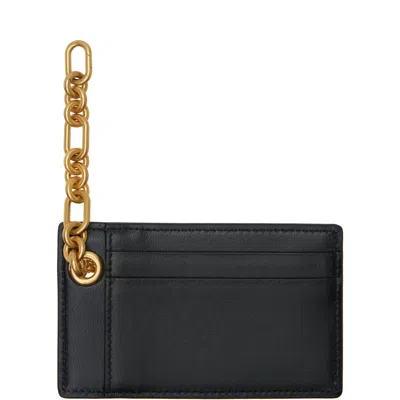Balmain Monogram-pattern Chain-link Card Holder In Black