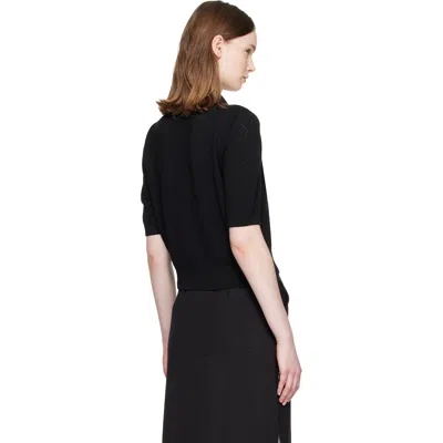 Balmain ブラック 3-button ウール ポロシャツ In Black