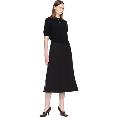 Balmain ブラック 3-button ウール ポロシャツ In Black