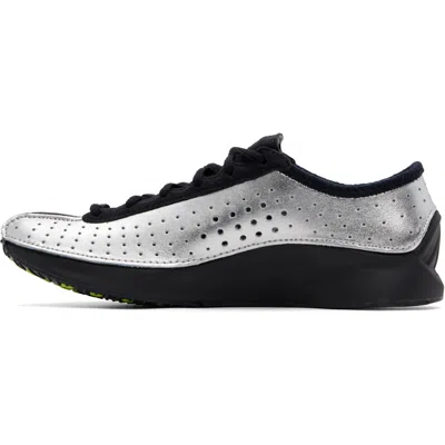 Nike Air Superfly Suede And Perforated Metallic Leather Sneakers In Silver