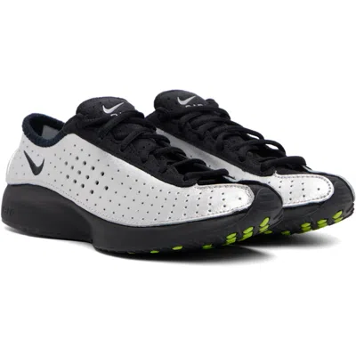 Nike Air Superfly Suede And Perforated Metallic Leather Sneakers In Silver