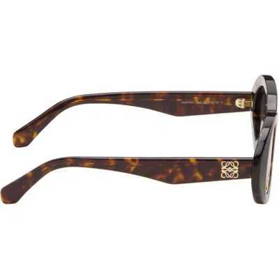 Loewe ブラウン Mini アナグラム オーバルサングラス In Brown