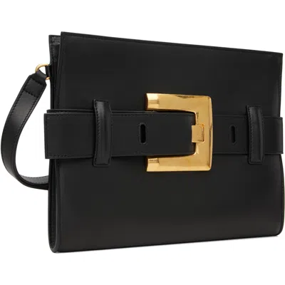 Balmain ブラック Anthem スムースレザー クラッチバッグ In Black