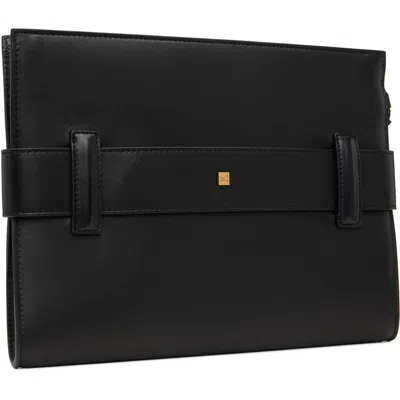 Balmain ブラック Anthem スムースレザー クラッチバッグ In Black