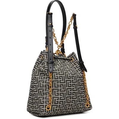 Balmain ブラック Pulse Monogram ジャカード バックパック