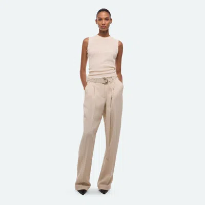 Helmut Lang Raw Edge Linen Blend Sweater Tank In Neutral