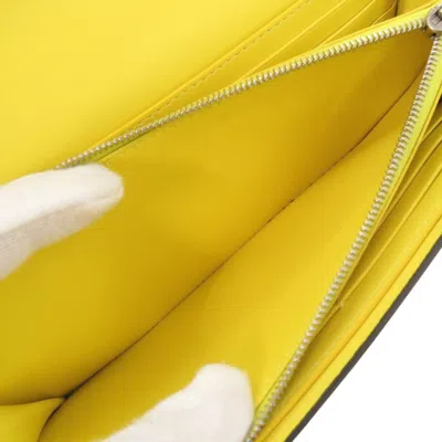 Pre-owned Celine Black Yellow Leather Long Wallet (bi-fold) () In Multi