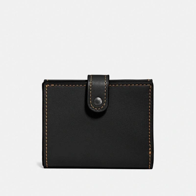 Shop Coach Small Trifold Wallet - Women's In Black/black Copper