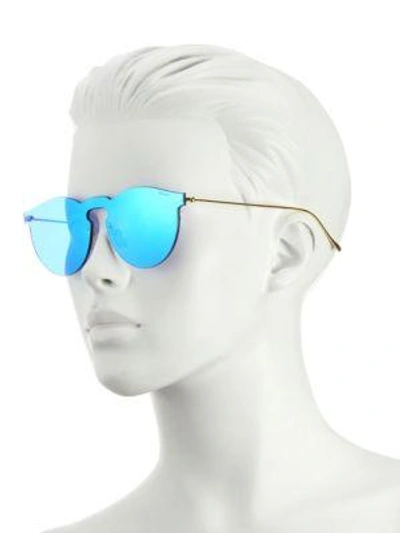 Shop Illesteva Leonard Mask 47mm Classic Round Mirrored Sunglasses In Na