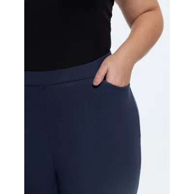 Bloomchic Stretchy Pull-on Plain Leggings In Blue