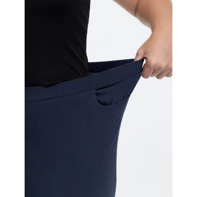 Bloomchic Stretchy Pull-on Plain Leggings In Blue