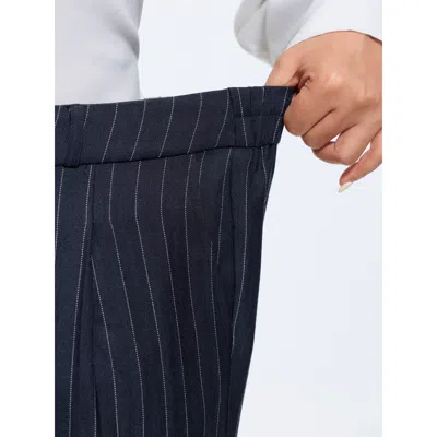 Bloomchic Striped Print Contrast Drawstring Wide-leg Pants In Multi