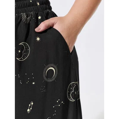 Bloomchic Star Moon Print Flowy Pants In Multi