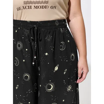 Bloomchic Star Moon Print Flowy Pants In Multi