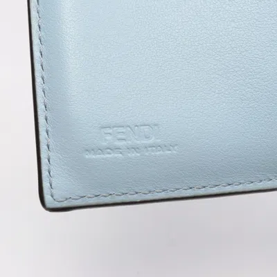 Pre-owned Fendi Blue Leather Wallet (tri-fold) ()