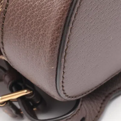 Pre-owned Gucci Beige Brown Canvas Leather Backpack () In Multi
