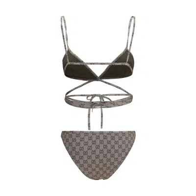 Gucci Beige Polyester Bikini In Gray