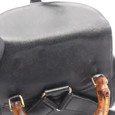 Pre-owned Gucci Black Leather Backpack ()