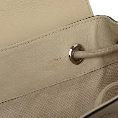 Pre-owned Gucci Ivory White Leather Backpack ()