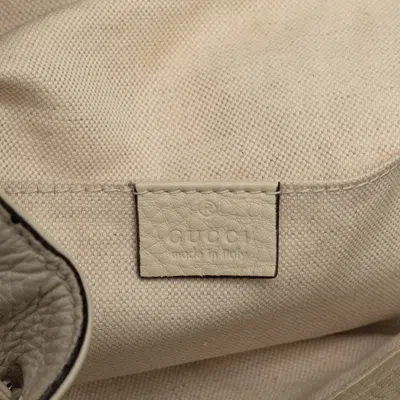 Pre-owned Gucci Ivory White Leather Backpack ()
