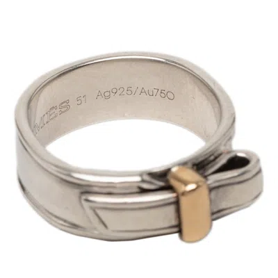 Pre-owned Hermes Silver 925 Band Ring ()