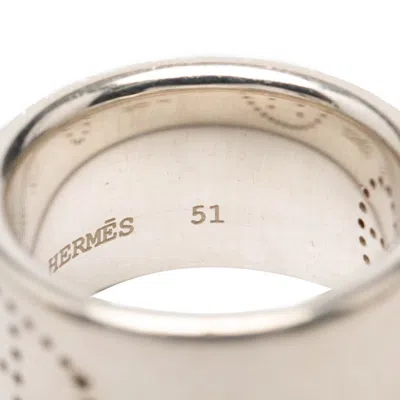 Pre-owned Hermes Silver 925 Band Ring ()