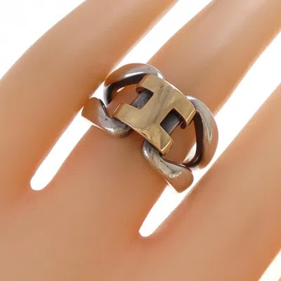 Pre-owned Hermes Silver Band Ring ()