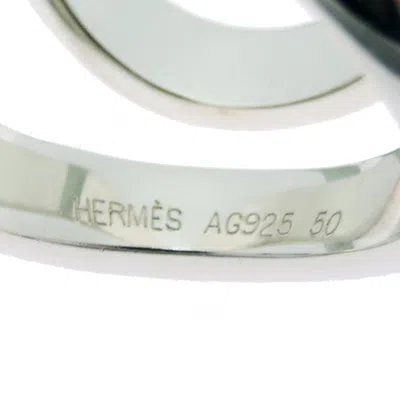 Pre-owned Hermes Silver 925 Band Ring ()