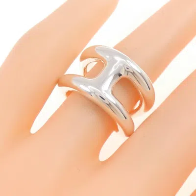 Pre-owned Hermes Silver 925 Band Ring ()