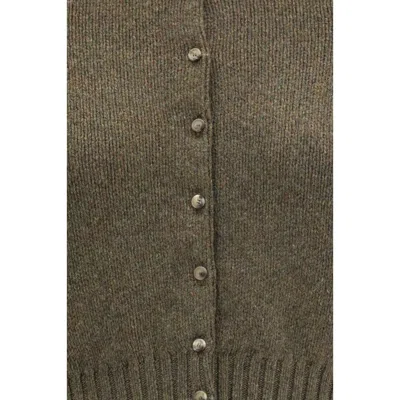 Khaite Womens Artichoke Nora Short-sleeve Knitted Cashmere Cardigan In Brown