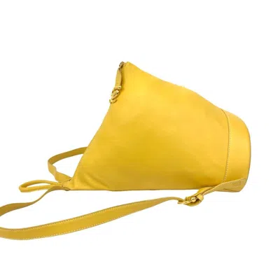 Pre-owned Loewe Yellow Leather Backpack Pouch ()