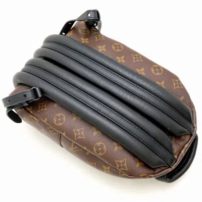 Pre-owned Louis Vuitton Black Brown Canvas Leather Backpack () In Multi