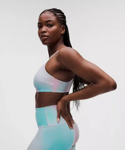 Lululemon Wunder Train Strappy Racer Bra, Light Support, C/d Cup In Blue