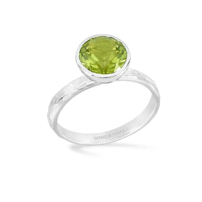 Dower & Hall 8mm Peridot Hammered Twinkle Ring In Multi