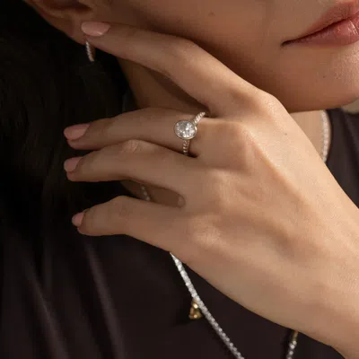 Dower & Hall White Topaz Oval Granular Dotty Twinkle Ring In Multi