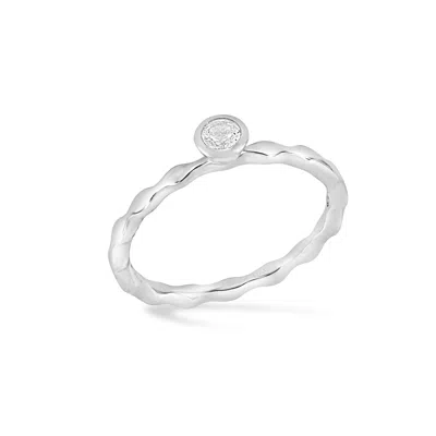 Dower & Hall 3mm White Sapphire Wave Twinkle Ring In Multi