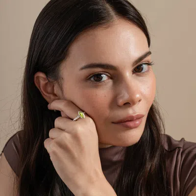 Dower & Hall Marquise Peridot Dewdrop Twinkle Ring In Multi