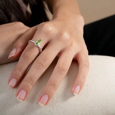 Dower & Hall Marquise Peridot Dewdrop Twinkle Ring In Multi