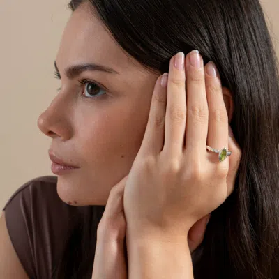 Dower & Hall Marquise Peridot Dewdrop Twinkle Ring In Multi