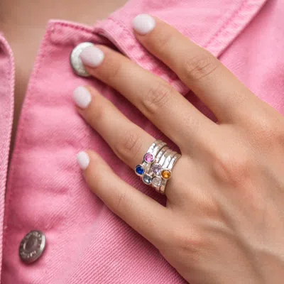 Dower & Hall 4mm Amethyst Hammered Twinkle Ring