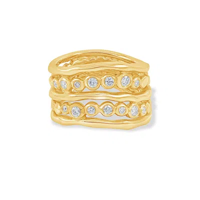 Dower & Hall 18k Diamond Waterfall Ring 0.33ct In Multi