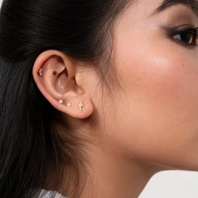Dower & Hall 9k Diamond Disc Single Labret In Multi