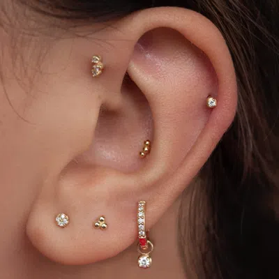 Dower & Hall 9k Diamond Disc Single Labret In Multi