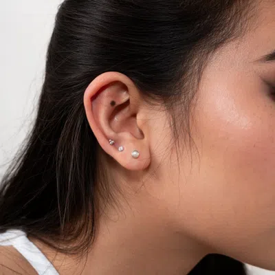 Dower & Hall 9k Diamond Disc Single Labret In Multi