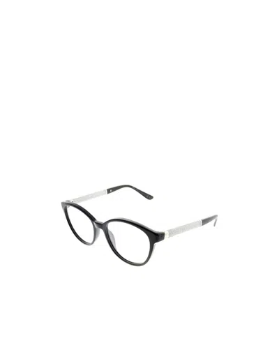 Jimmy Choo Logo Circular Frame Flat Mirror In Black