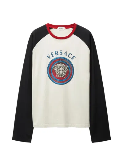 Versace Printed Cotton-jersey Regular T-shirt In Multi